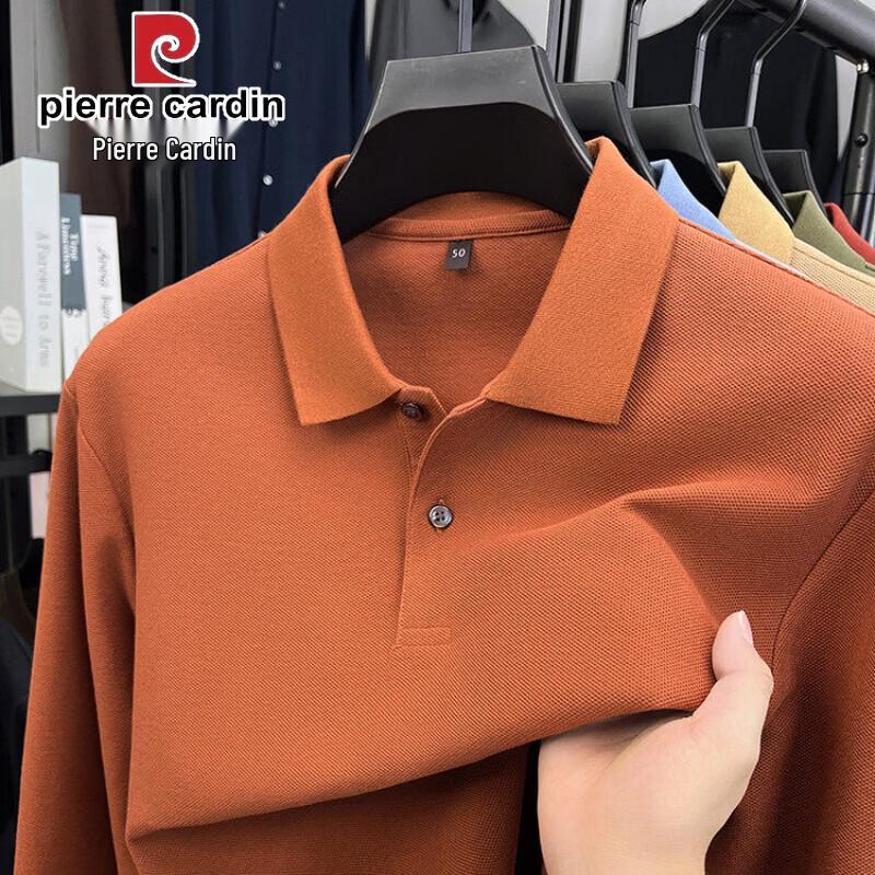 Pierre Cardin Мужская хлопковая рубашка-поло с длинным рукавом 100%