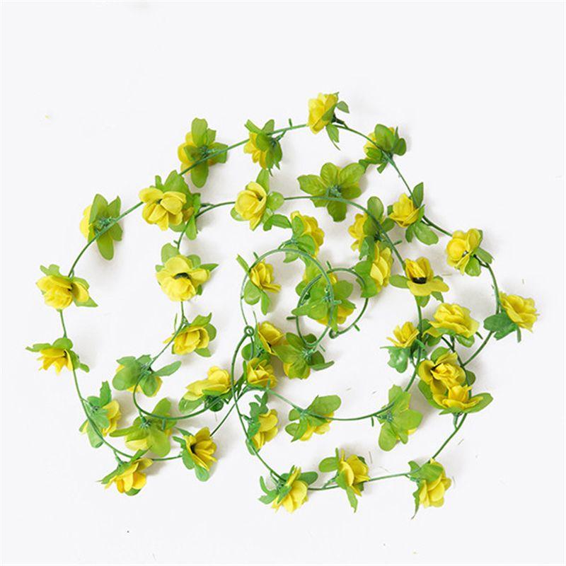 Lush And Vibrant Fake Silk Rose Artificial Flower Vine Ivy Leaf Garland For Home Decor