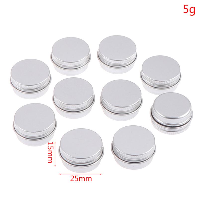 10 шт алюминиевые банки контейнеры горшок жестяной пустой воск бальзам для губ косметические контейнеры