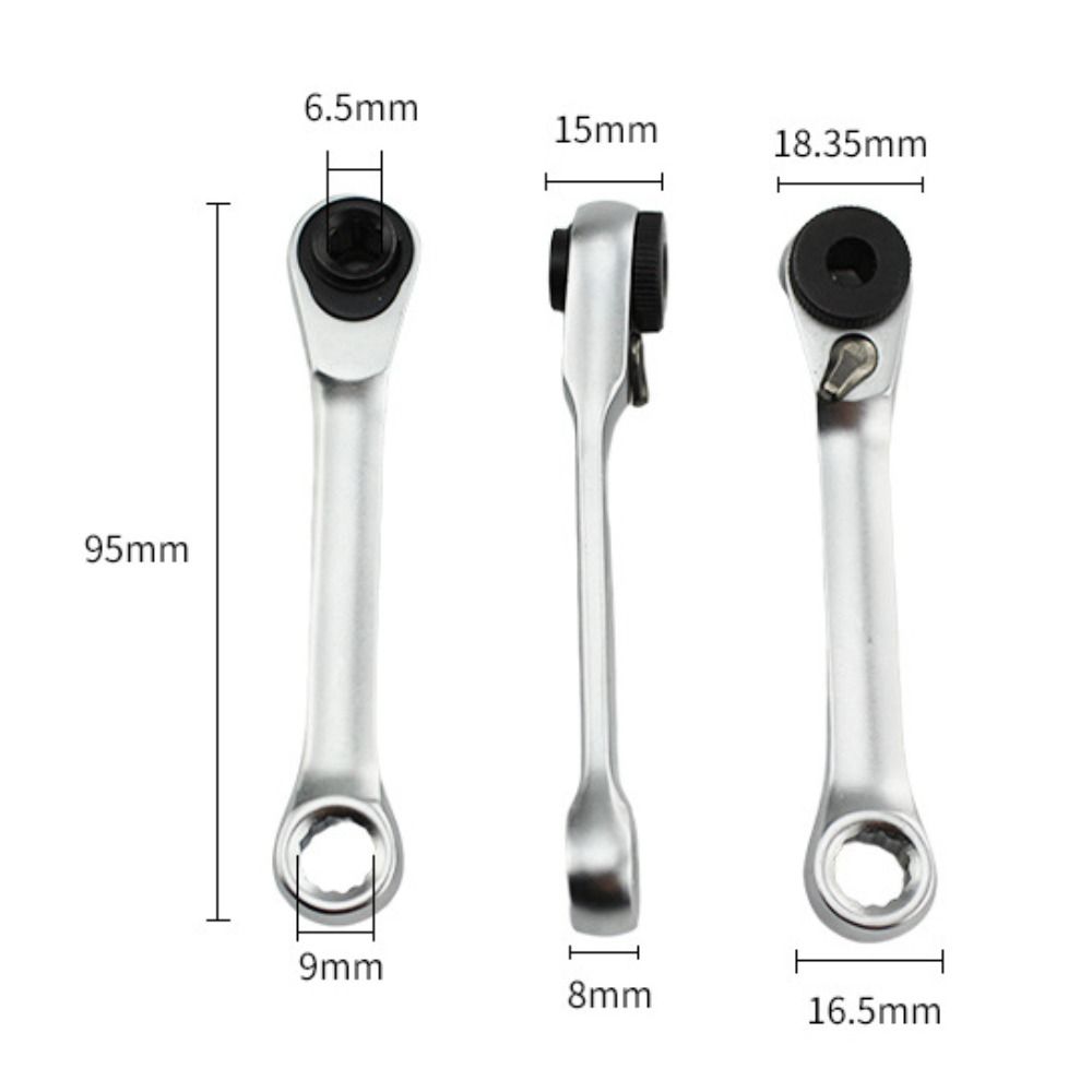 1/4 Inch Mini Ratchet Wrench Double Headed Screwdriver Bit Tool Socket Ratchet Wrench Bicycle