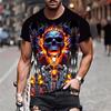Summer Round Neck 3D Skeleton Print Top Fashionable Casual Short Sleeved Men's T-shirts