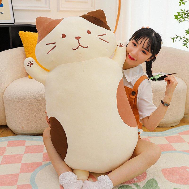 45-105 см Kawaii большой толстый живот кота плюшевые игрушки мягкие длинные животные кошка подушка для сна креативный подарок на день рождения для детей