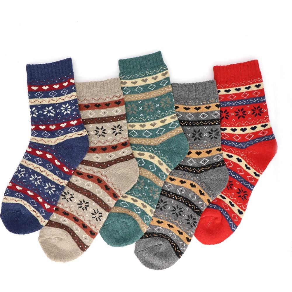 5 Pairs of Luxuriously Soft Thermal Socks Insulated for All-Weather Warmth Durable Stylish for Casual Outdoor and Sports Fall Winter Socks