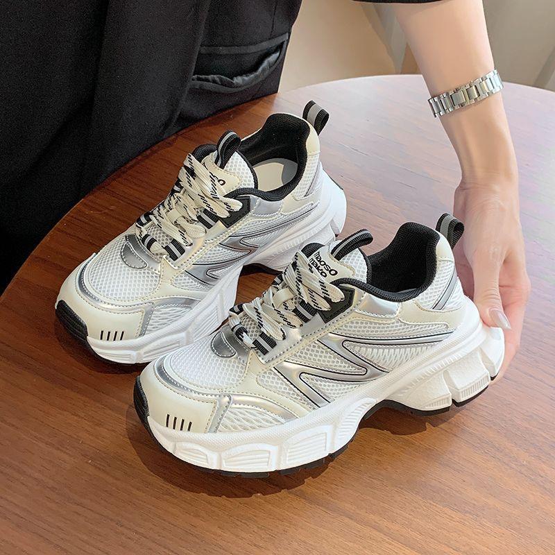 Breathable Heightening Dad Shoes Women's Summer Mesh Thin Lightweight Non-slip Sports Casual Shoes Muffin Commuter Shoes