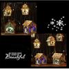 Wooden Christmas Luminous Cabin Christmas LED  Light Snow House  Christmas Decoration