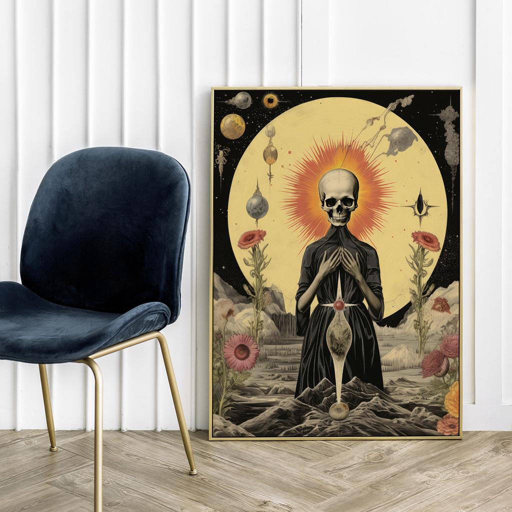 Plakat karty tarota czaszka