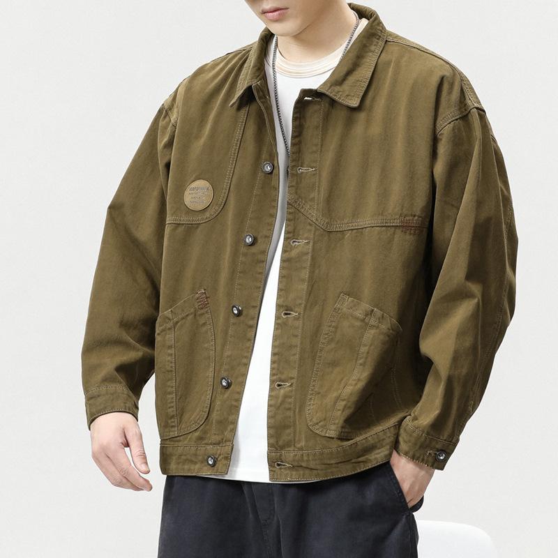 Американская охотничья куртка мужская тяжелая модная брендовая ретро-туловка верхняя повседневная чистая хлопковая мужская джинсовая куртка