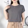 2025 Однотонная футболка с коротким рукавом большого размера для женщин, летняя свободная женская футболка высокого качества с узором CCXX244