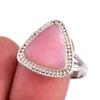 Ювелирное кольцо из стерлингового серебра 925 пробы с натуральным розовым опалом, размер 10 G3j48