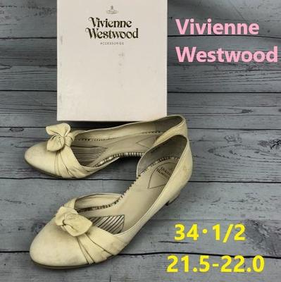 С коробкой Vivienne Westwood Раздельные туфли-лодочки 34.5 Женские Бежевые 21.5-22.0(ИСПОЛЬЗОВАЛ)