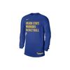 Dri-Fit NBA Golden State Warriors Printed Crew Neck Long Sleeve T-Shirt Men Tops Navy-Blue FD9949-495