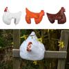Cartoon Cartoon Chicken Figurines Multicolor Resin Hen Sculpture Chicken Statue Indoor Outdoor