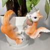 2Pcs Cute Squirrel Statue Decorative Balcony Garden Decoration High Quality Basin Hanging Ornament