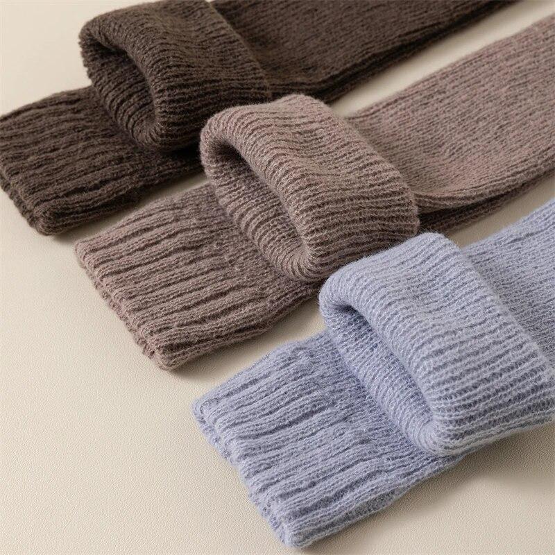 Модные женские гетры на осень-зиму, сохраняющие тепло ноги с длинными рукавами для женщин, однотонные гетры