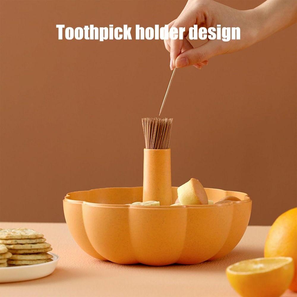 Dustproof Pumpkin Snack Holder Double Layer Divided Serving Tray with Lid Candy Snack Tray Travel