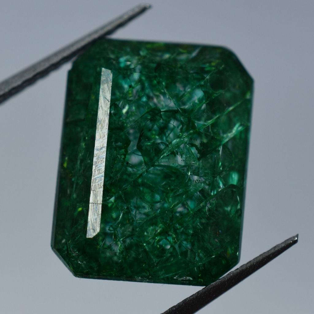 Natural Green Emerald Loose Gemstone Colombian Emerald Cut 6.58 ct for Jewelry Making and Crafts