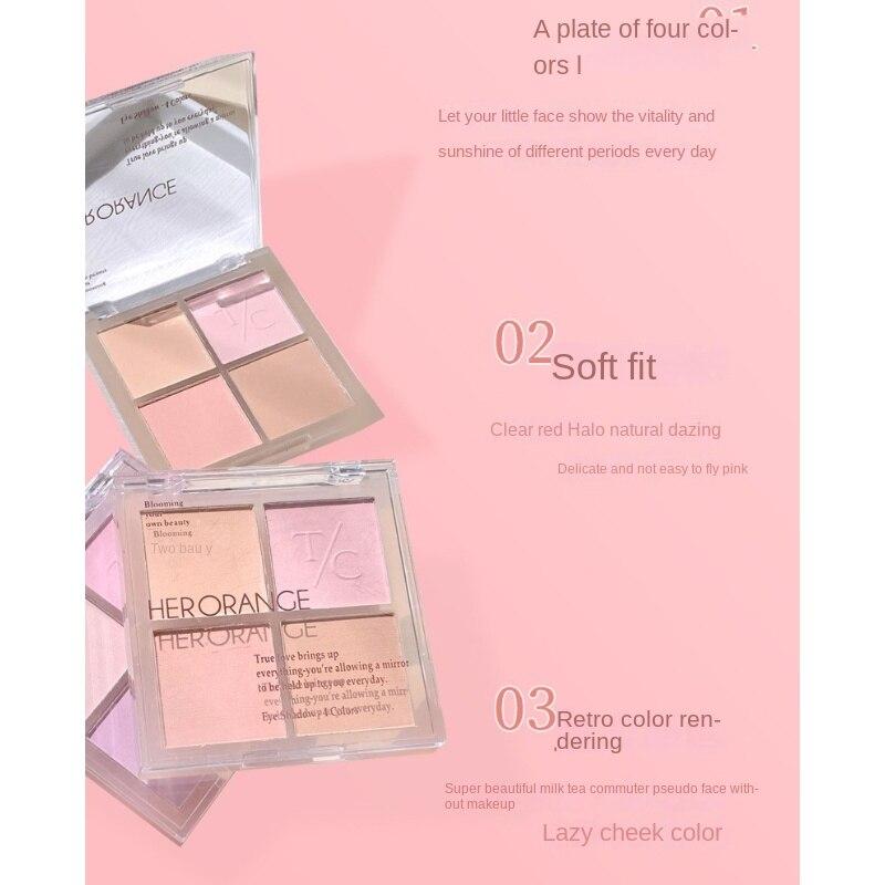 HER ORANGE Four Colors Blush Swell Blush Purple Blush Blue Matte Natural Nude Makeup Warm Color Peach Apricot Blush