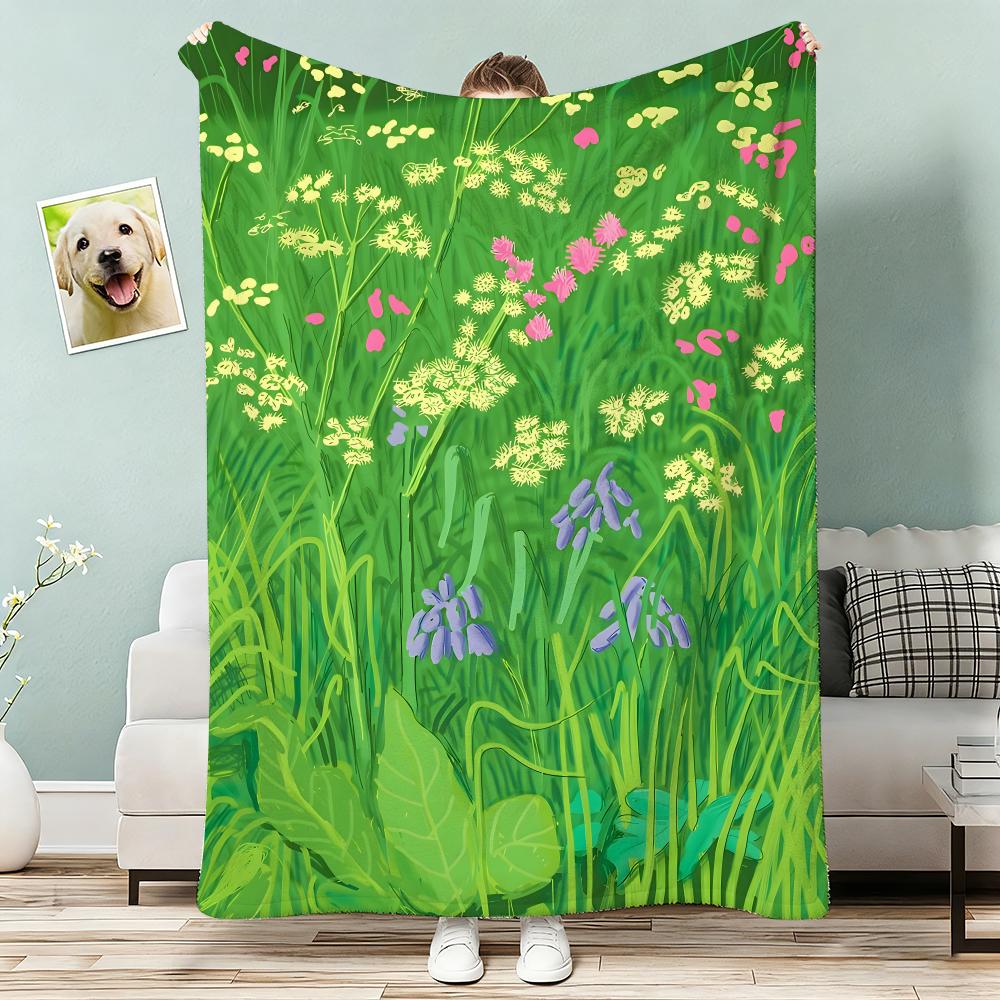 David HoCKney Art Prints Throw Lightweight 240g Flannel Blanket Soft Skin-friendly for Summer Cooling