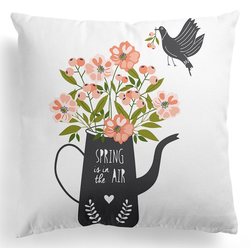 Новая весенняя наволочка с цветами, пасхальная, с велосипедом, с маленьким грузовиком, из персикового бархата с принтом для дома