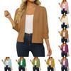 Women's 3/4 Sleeve Cropped Cardigan Sweater Open Front Short Shrugs Cardigans Lightweight Sweaters