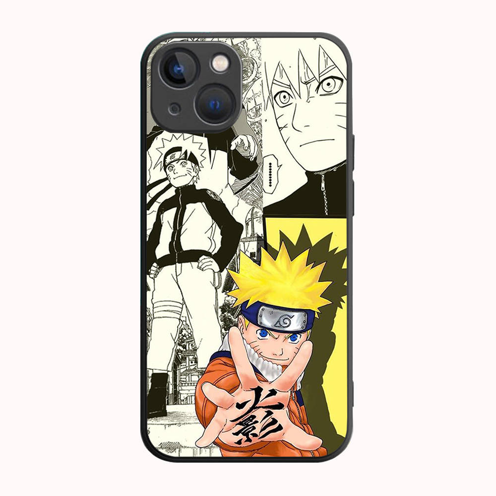 B-10 Ainime Naruto черный чехол для Samsung S24 S23 S22 S21 S20 FE S10 Lite Ultra S7 S8 S9 Plus A05S A11 A12 A13 A15 A22 A24 A25 A32 A52 A71 5G