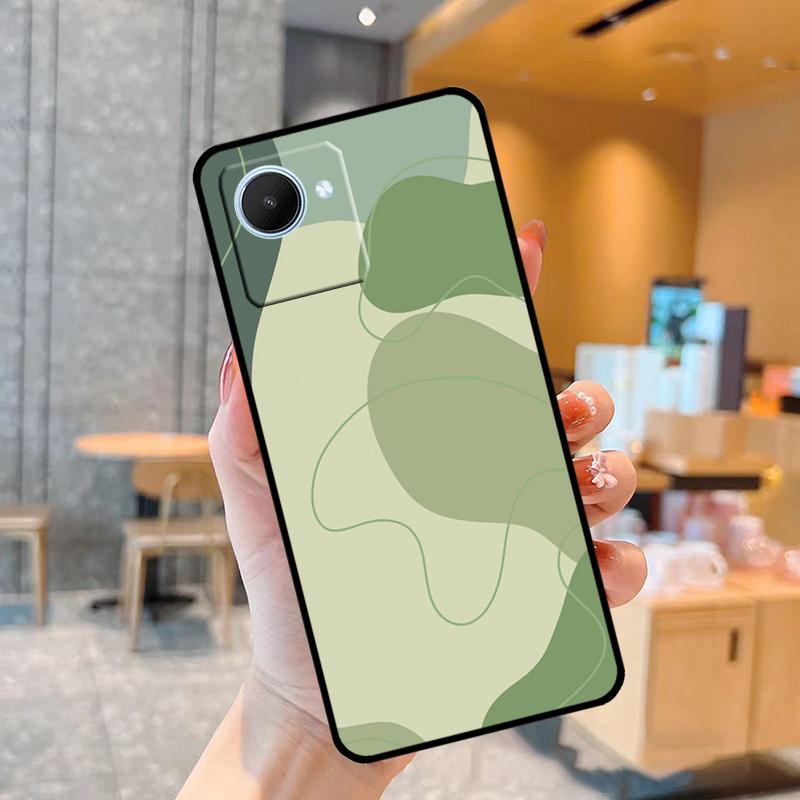 Aesthetic Sage Green Case For Realme C55 C33 C31 C35 C30 C11 C15 C25s C21Y GT Neo 5 3T 2T 8 9 10 11 Pro Plus