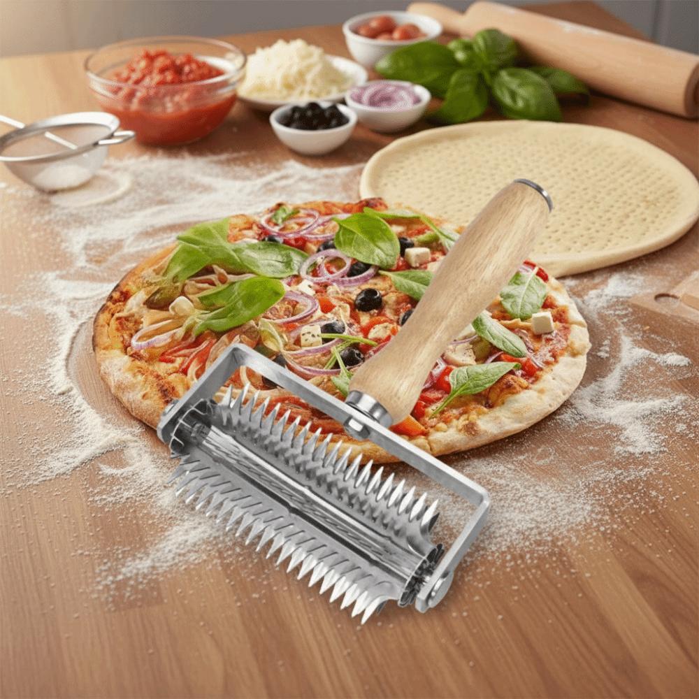 Stainless Steel Pizza Roller Puncher Effort-saving Berry Crusher Pizza Profile Puncher Dough