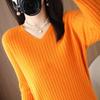 Women Sweater 2023 Autumn Winter Warm Pullover V-neck Stripe Slim Bottoming Shirts Long Sleeve Causal Korean Office Knit Jumper