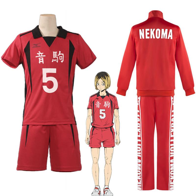 Аниме Haikyuu Nekoma High School Kenma Kozume Косплей Костюм № 5 Джерси с коротким рукавом Спортивная одежда Одежда на Хэллоуин