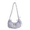 2025 Summer Shoulder Bag Women's New Bubble Plaid Women's Bag Underarm Crossbody Dumpling Bag Shoulder Fashion Bag