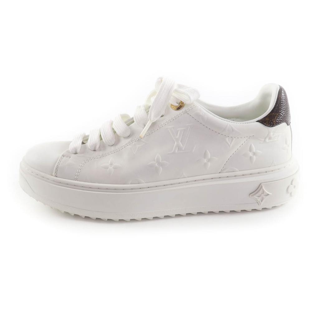 Great LOUIS VUITTON sneakers timeout line White brown leather Women 37 Used