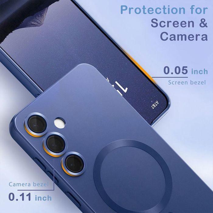 Coque de Protection - BOOLING - pour Samsung Galaxy A17 5G/4G - Silicone avec Cercle Magnétique - Bleu Marine