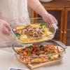 Жаропрочная стеклянная форма для выпечки с ручками Прозрачная прямоугольная форма для кекса для духовки Микроволновой печи Холодильника Многоцелевая форма для запеканки для лазаньи Рыбы