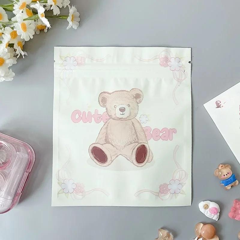 20 шт., симпатичная фея-медведь, бант, матовая сумка-молния, подарки для девочек, упаковка для фотокарточек Kpop, самодельная слепая сумка, материал для девочек, органайзер для стола