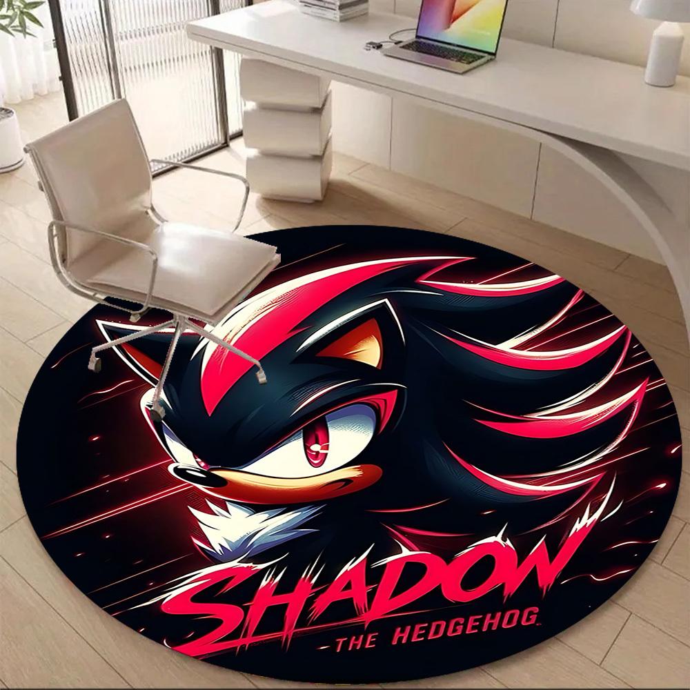 Shadow Hedgehog S-Sonic Office Round Area Rug, Indoor Mat Suitable For Office, Under Office Chairs Bedroom Living Room Home Decor, DT1212070