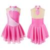 Figure Skating Dresses for Girls Shiny Rhinestone Gymnastics Leotards Girls Ballet Dance