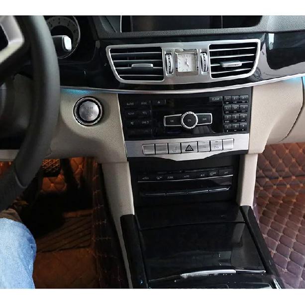 Car Styling Center Console Air Conditioning CD Button Frame Decoration Sticker Trim For Mercedes Benz E Class W212 2014-2016