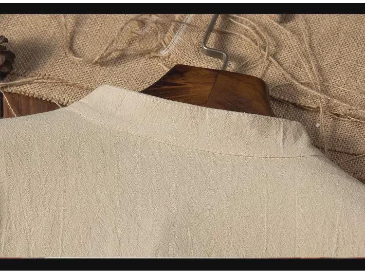 Мужской льняной костюм в китайском стиле: Летний комплект из двух предметов с футболкой с длинными рукавами, смесь хлопка и льна.