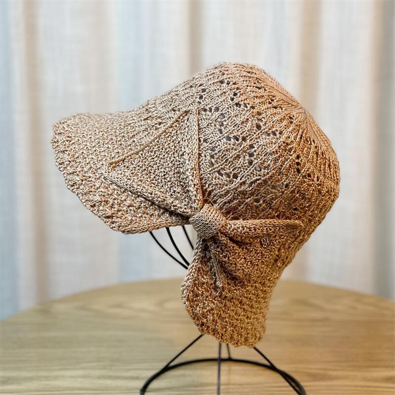 Шляпа рыбака, детская, новая, весенне-летняя, полая, дышащая, солнцезащитная шляпа, элегантный бант, модная, шляпа-тазик