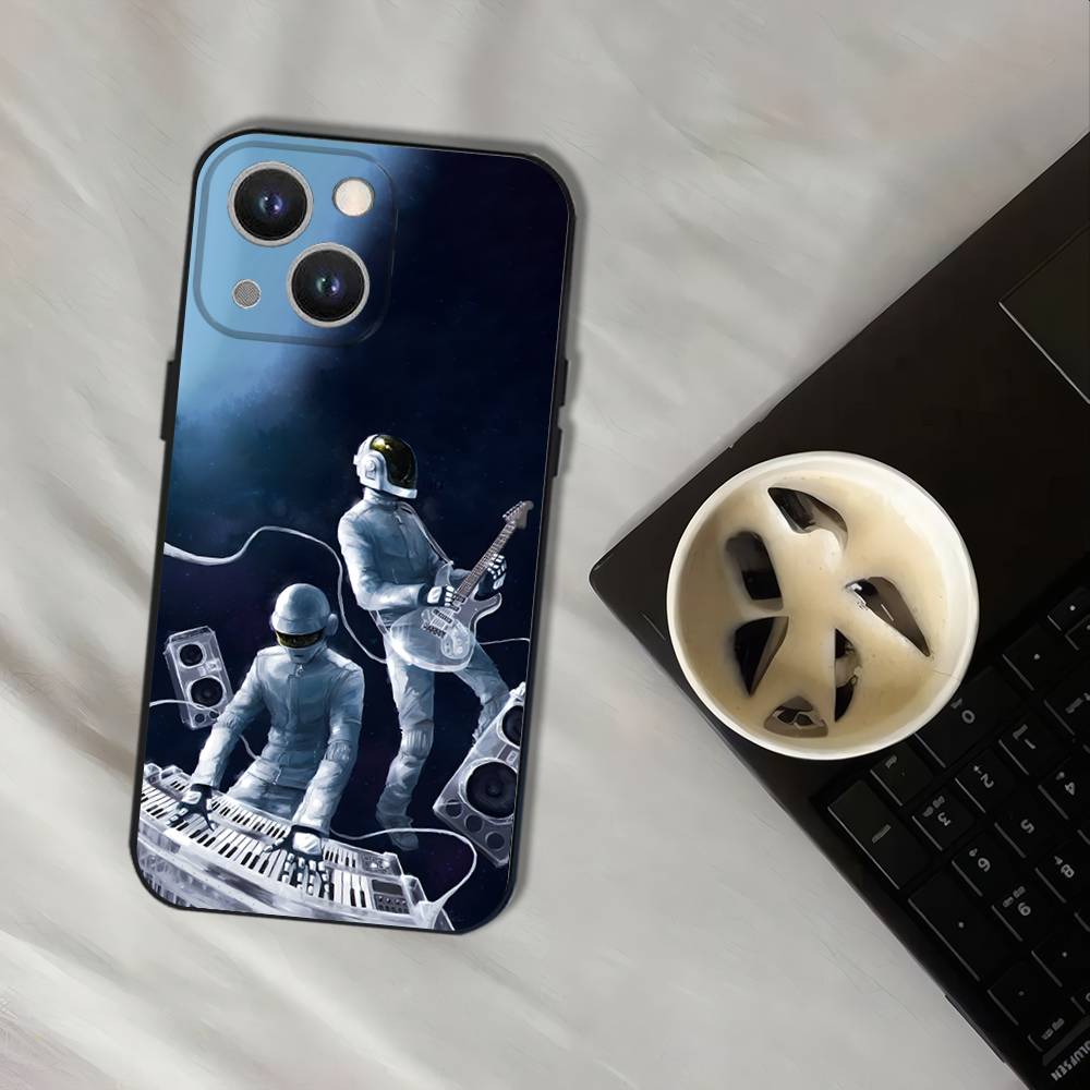 D-Daft Punk Band Phone Case For iPhone 17,16,15,14,13,12,11,Pro,XS,Max,XR,Plus,E,SE4,Mini Black Shockproof Soft Cover