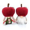 Red Fruit Gnome Plush Ornaments Christmas Soft Swedish Tomte Doll Holiday Faceless Elf Figure for Farmhouse Kitchen Tiered Tray Decor