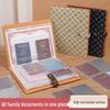 Leather Magnetic Buckle A4 Document Storage Bag & Archive Album with Protective Sleeve