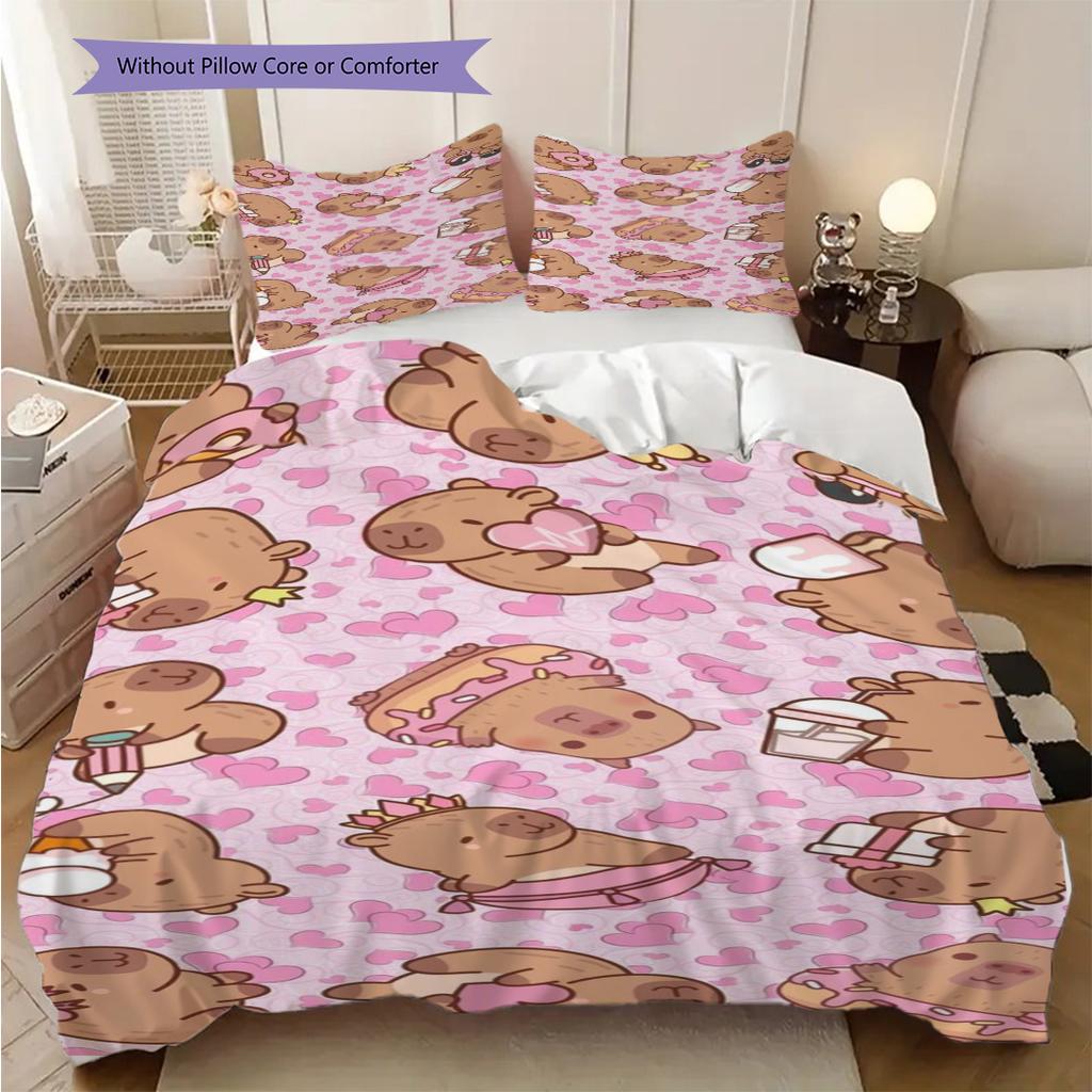 Hot Scene Three-piece set (1 * duvet cover + 2 * pillowcase, without core) 2D Flat Duvet cover and pillowcase Soft and comfortable