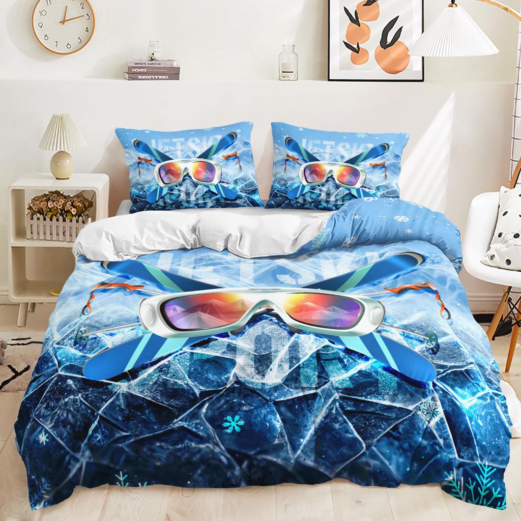 Футбольный 3D-принт с цифровым узором пододеяльник наволочка постельное белье для спальни комплект из трех предметов