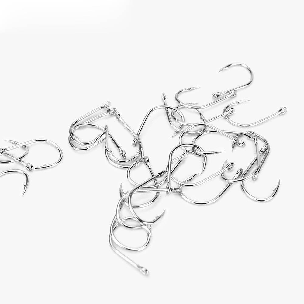 500 шт. серебряный/золотой рыболовный крючок с ручкой-крючком и петлей с коробкой, набор рыболовных крючков из нержавеющей стали, коробка для снастей