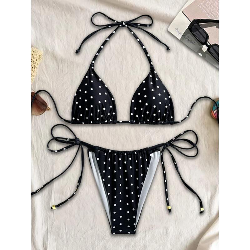 Micro Bikini Sexy Swimsuits For Women 2025 Swimwear Dot Brazilian Bikini Set Thong Biquini Swim Suits String Beachwear Female
