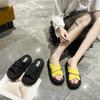 Летние новые модные универсальные шлепанцы высокого класса женские универсальные шлепанцы на толстой подошве с перекрещенными ремешками