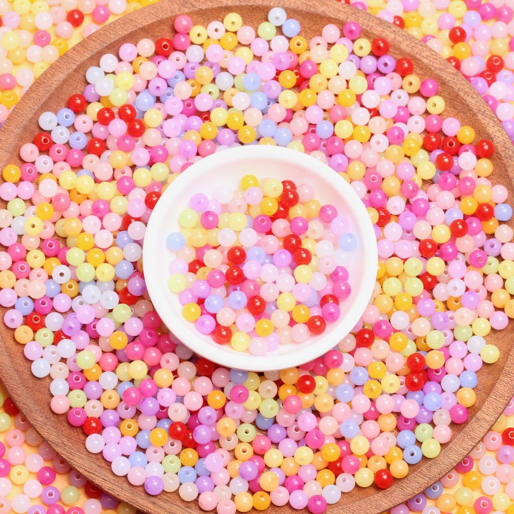 500 г 6 мм желе цвета, ювелирные аксессуары для поделок, акриловые бусины, бусины для самостоятельного изготовления ювелирных изделий, модные круглые бусины из бисера