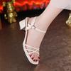 Ремешок средний каблук женский лето новый модный нежный ветер толстый каблук фея мода слово сандалии