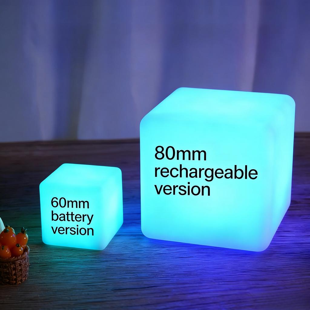 Многоцелевой водонепроницаемый перезаряжаемый маленький ночник RGB, креативная атмосферная настольная лампа, светодиодный светящийся куб